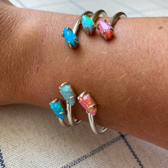 Kendra Scott Gold Cuff Bracelet with color pearl stones - Picture 6 of 7